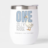Custom Modern Blue Een Gekke Gans Eerste Verjaarda (Links)
