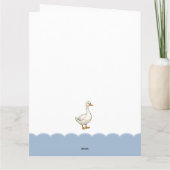 Custom Modern Blue Een Gekke Gans Eerste Verjaarda Kaart (Achterkant)