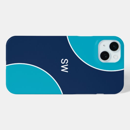 Custom Modern Blue Minimalist Case-Mate iPhone Case (Achterkant (horizontaal))