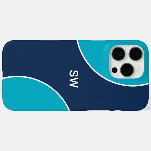 Custom Modern Blue Minimalist Case-Mate iPhone Case (Achterkant (horizontaal))