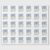 Custom Modern Blue One Silly Goose First Birthday Cadeaupapier (Vlak)