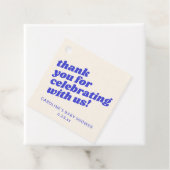 Custom Modern Blue Retro Baby Shower Thank You Bedankjes Labels (In situ)