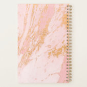 Custom Modern Blush Gold Marble Girly Naam 2025 Planner (Achterkant)