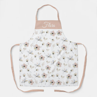 Custom Modern Boho Floral AOP Schort