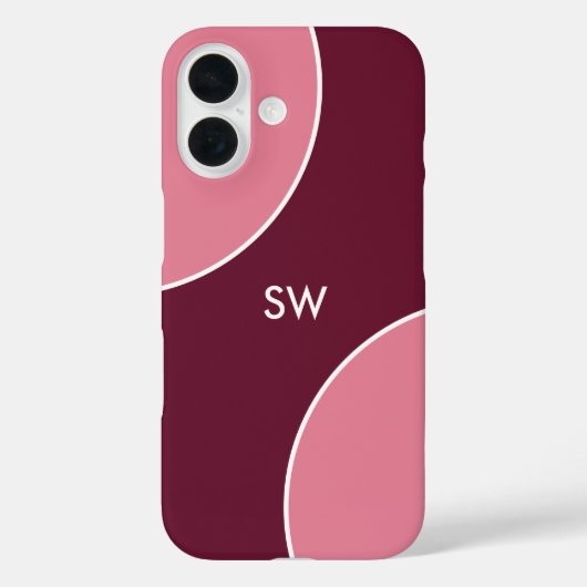 Custom Modern Bordeaux Pink Minimalist Case-Mate iPhone Case (Achterkant)
