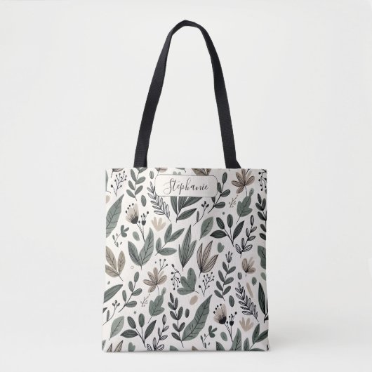 Custom Modern Botanical Everyday Style Tote Bag (Voorkant)