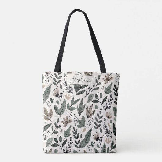 Custom Modern Botanical Everyday Style Tote Bag (Achterkant)