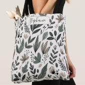 Custom Modern Botanical Everyday Style Tote Bag