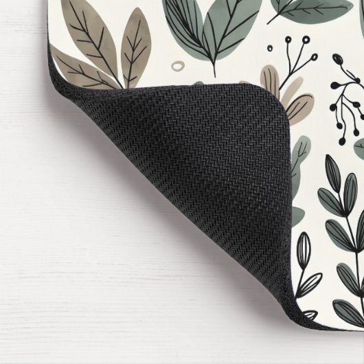 Custom Modern Botanical Office Pattern Muismat (Hoek)