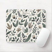 Custom Modern Botanical Office Pattern Muismat (Met muis)