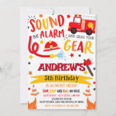 Custom Modern Brandweerman Verjaardagsfeest Kaart (Voorkant)