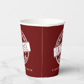 Custom Modern Burgundy Afstuderen Papieren Bekers (Rechts)