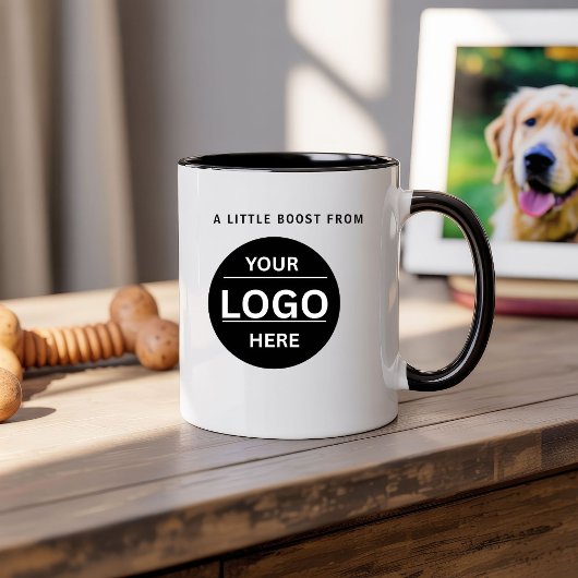 Custom Modern Business Logo Branded Coffee Mug Tweekleurige Koffiemok