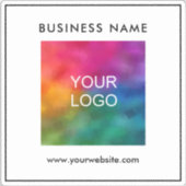 Custom Modern Business Logo Tekst Eenvoudige Sjabl Sticker (Voorkant)