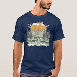 Custom  Modern Camping Wandelen Familie Retro T-shirt