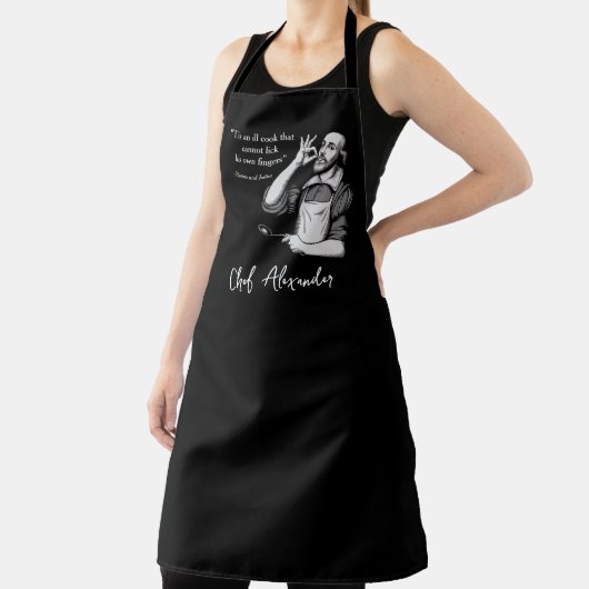 Custom Modern Chef Grappig Shakespeare Quote Schort (Insitu)