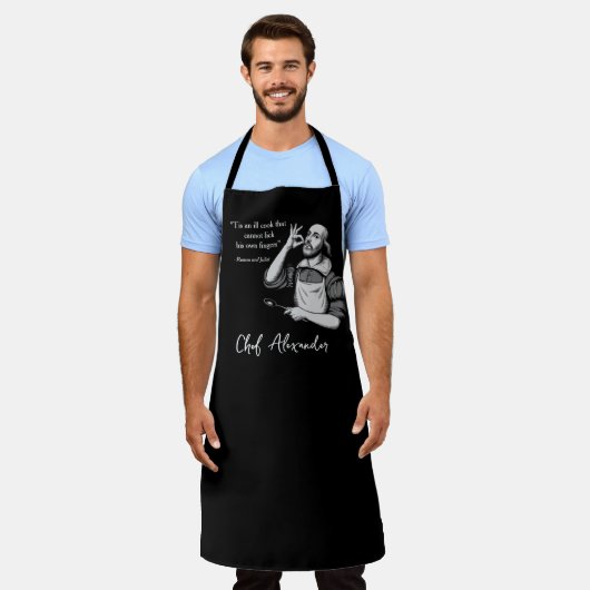Custom Modern Chef Grappig Shakespeare Quote Schort (Gedragen)