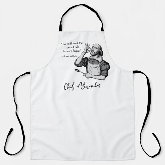 Custom Modern Chef Grappig Shakespeare Quote Schort (Voorkant)