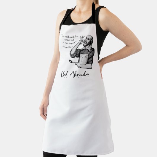 Custom Modern Chef Grappig Shakespeare Quote Schort (Insitu)