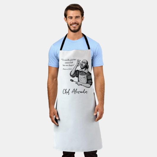 Custom Modern Chef Grappig Shakespeare Quote Schort (Gedragen)