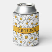 Custom Modern Chic Daisy Floral Patroon Blikjeskoeler (Blikje Achterkant)