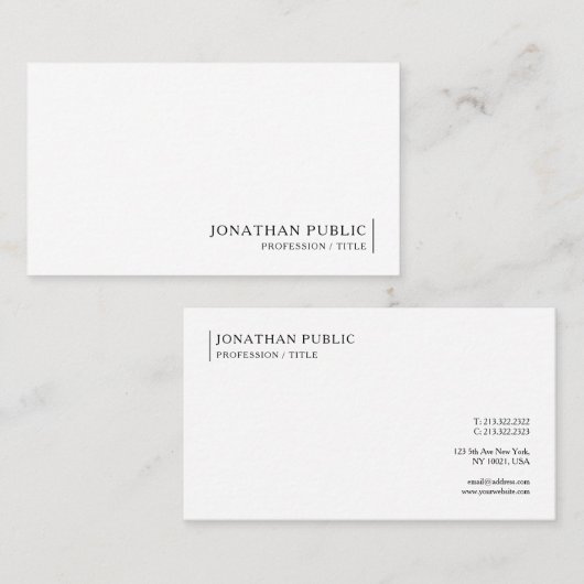 Custom Modern Chic Simple Template Professional Visitekaartje (Voorkant / Achterkant)