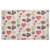 Custom Modern Chocolate Snoep Hart Stof (Fat Quarter)