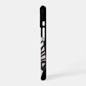 Custom Modern City Girl Zwart Rood Graphic iPhone 16 Hoesje (Linkerkant)