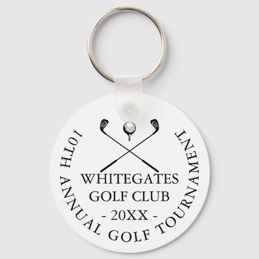 Custom Modern Classic Golf Club Tournament  Sleutelhanger (Achterkant)