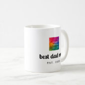 Custom Modern Clean Sjabloon Beste Papa Ooit Wit Koffiemok (Voorkant rechts)