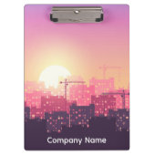 Custom Modern Construction City Sunset Clipboard Klembord (Voorkant)