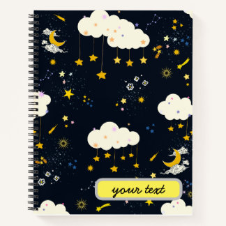 Custom Modern Cool magische hemel sterren Rocket G Notitieboek