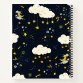 Custom Modern Cool magische hemel sterren Rocket G Notitieboek (Achterkant)