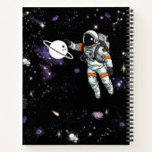 Custom Modern Cool patroon sterren hemel maan Zwar Notitieboek (Achterkant)