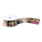 Custom Modern Cool Trendy Birthday Photo Gift Wrap Satijnen Lint (Spoel)