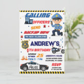 Custom Modern Cop Police Officer Birthday party Kaart (Staand voorkant)