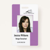 Custom Modern Corporate Employee ID Badge Paars (Voorkant)