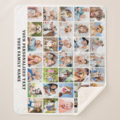 Custom Modern Cute Family Gift 35 Photos Collage Sherpa Deken (Voorkant)