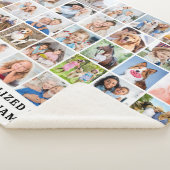 Custom Modern Cute Family Gift 35 Photos Collage Sherpa Deken (3/4)