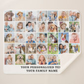 Custom Modern Cute Family Gift 35 Photos Collage Sherpa Deken (Voorkant (horizontaal))