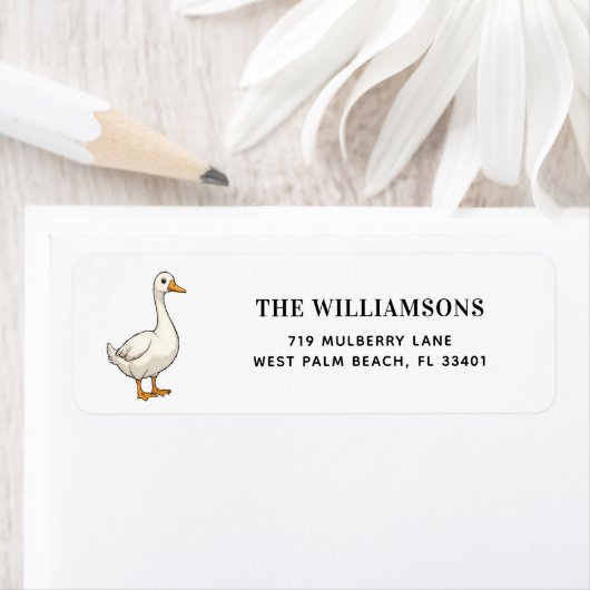 Custom Modern Cute Silly Goose Address Etiket (Insitu)