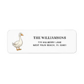 Custom Modern Cute Silly Goose Address Etiket (Voorkant)