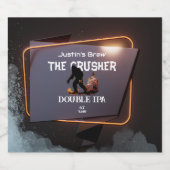 Custom Modern Dark Bigfoot bewerkbaar Sinaasappel Bier Etiket (Enkel label)