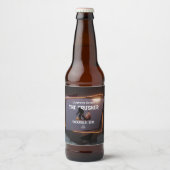 Custom Modern Dark Bigfoot bewerkbaar Sinaasappel Bier Etiket (Voorkant)