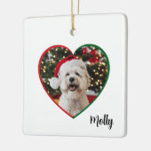 Custom Modern Dog Photo Christmas Keramisch Ornament (Links)