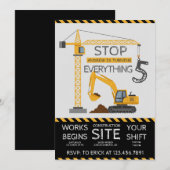 Custom Modern Dump Truck birthday party Kaart (Voorkant / Achterkant)