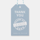 Custom Modern Dusty Blue Afstuderen Bedankt Cadeaulabel (Achterkant)