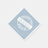 Custom Modern Dusty Blue Afstuderen Servet (Hoek)