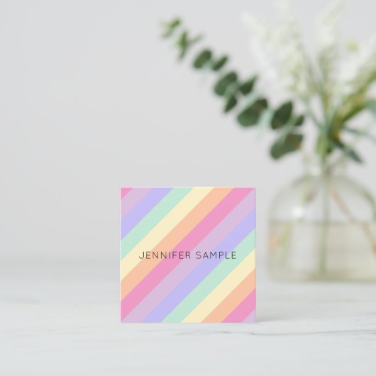 Custom Modern Eenvoudig Schattige Ontwerp Sjabloon Vierkante Visitekaartje (Staand voorkant)
