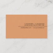 Custom Modern Eenvoudige Sjabloon Elegante Kleuren Visitekaartje (Achterkant)